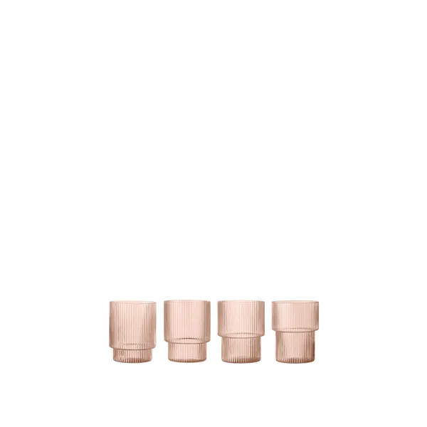 Ripple Glass Set of 4 Blush