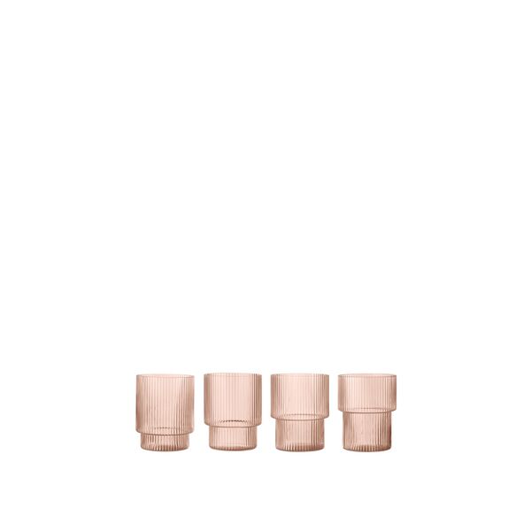 Ripple Glass Set of 4 Blush