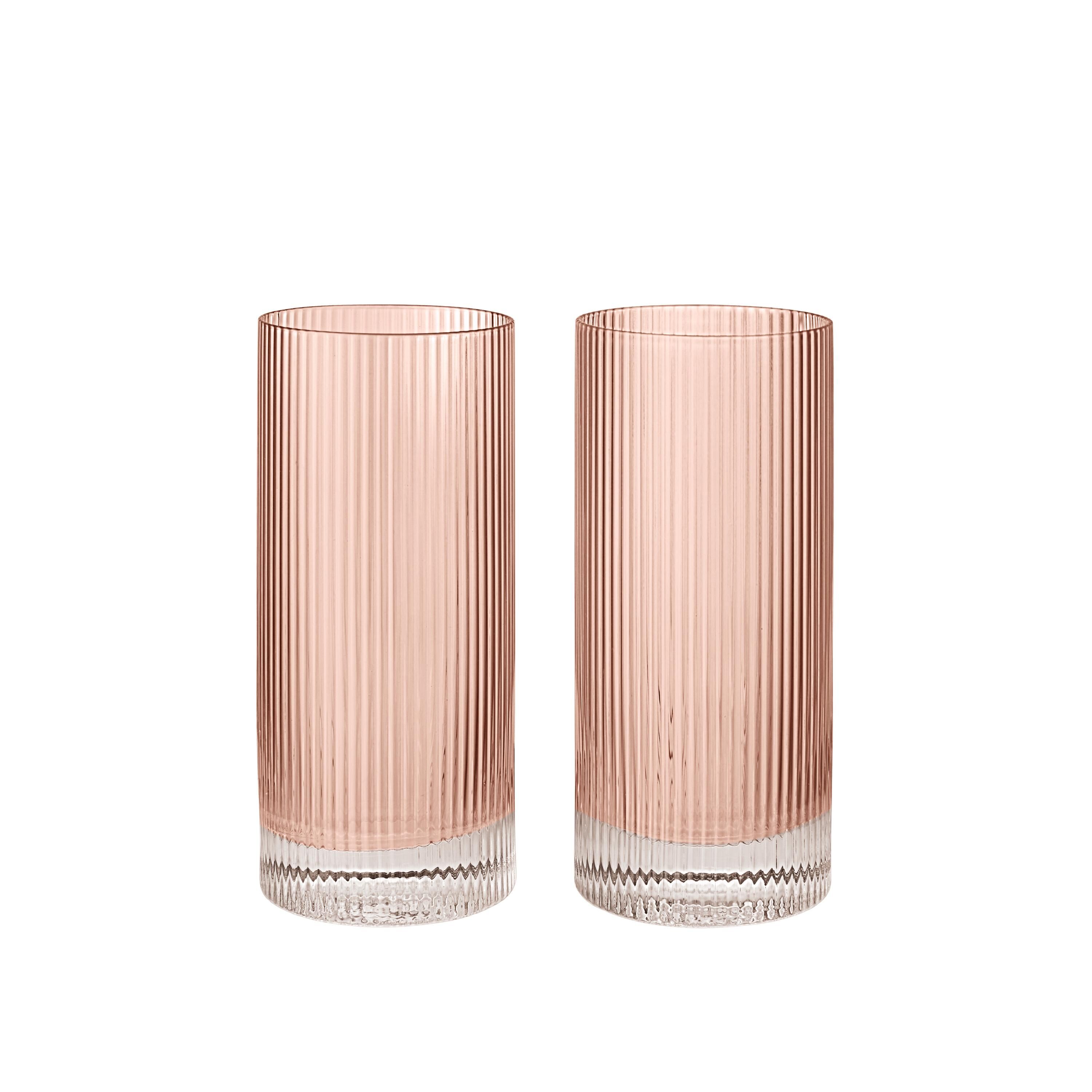 Ripple Highball-glass, sett med 2, Blush