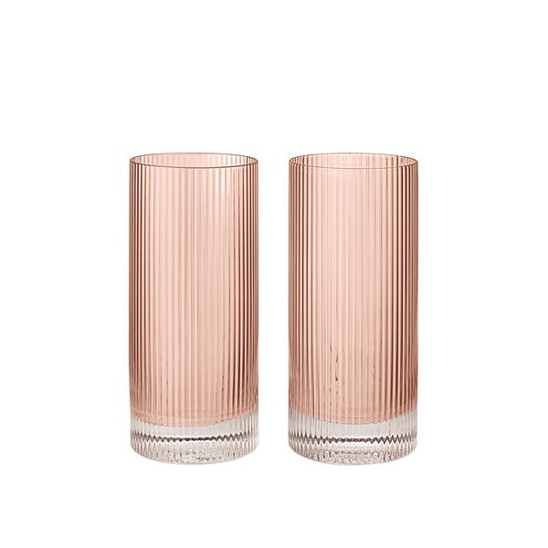 Ripple Highball Glass Set of 2 Blush
