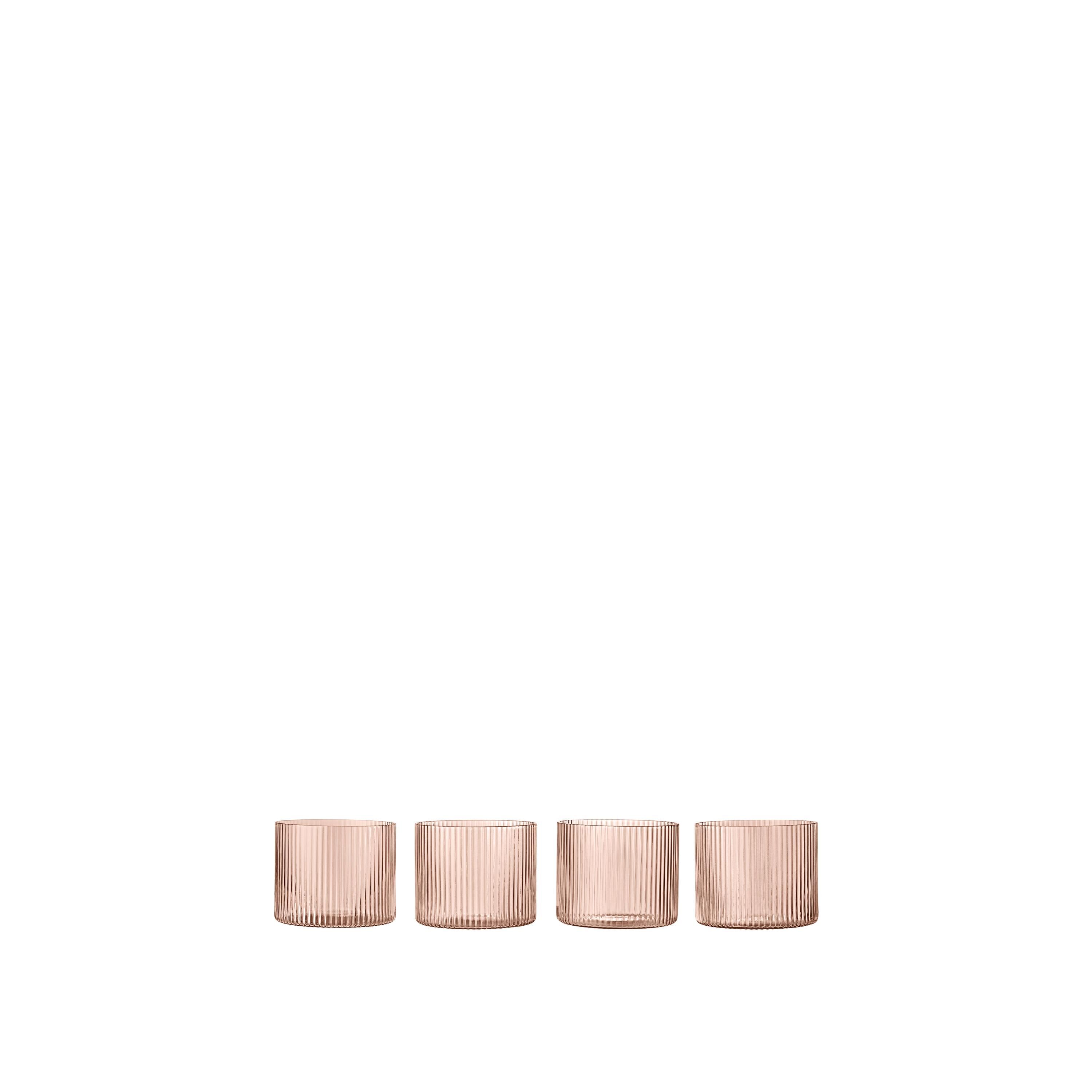 Ripple Low Glass Set of 4 Blush