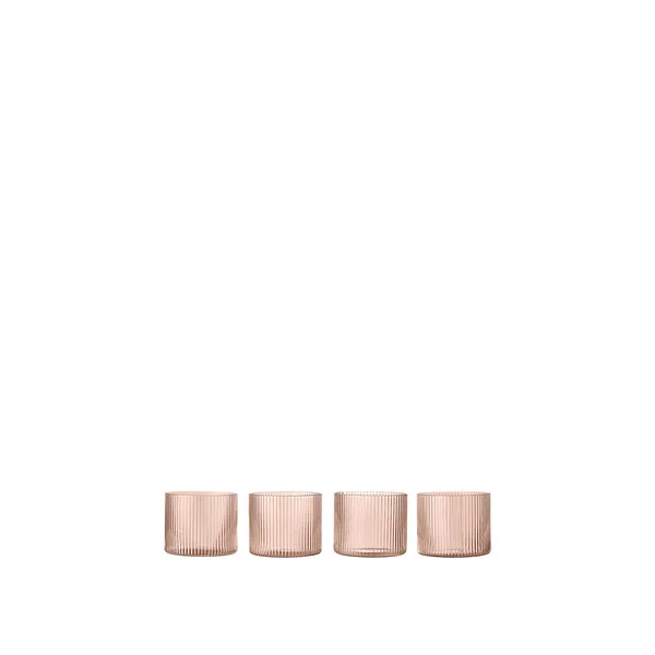 Ripple Low Glass Set of 4 Blush
