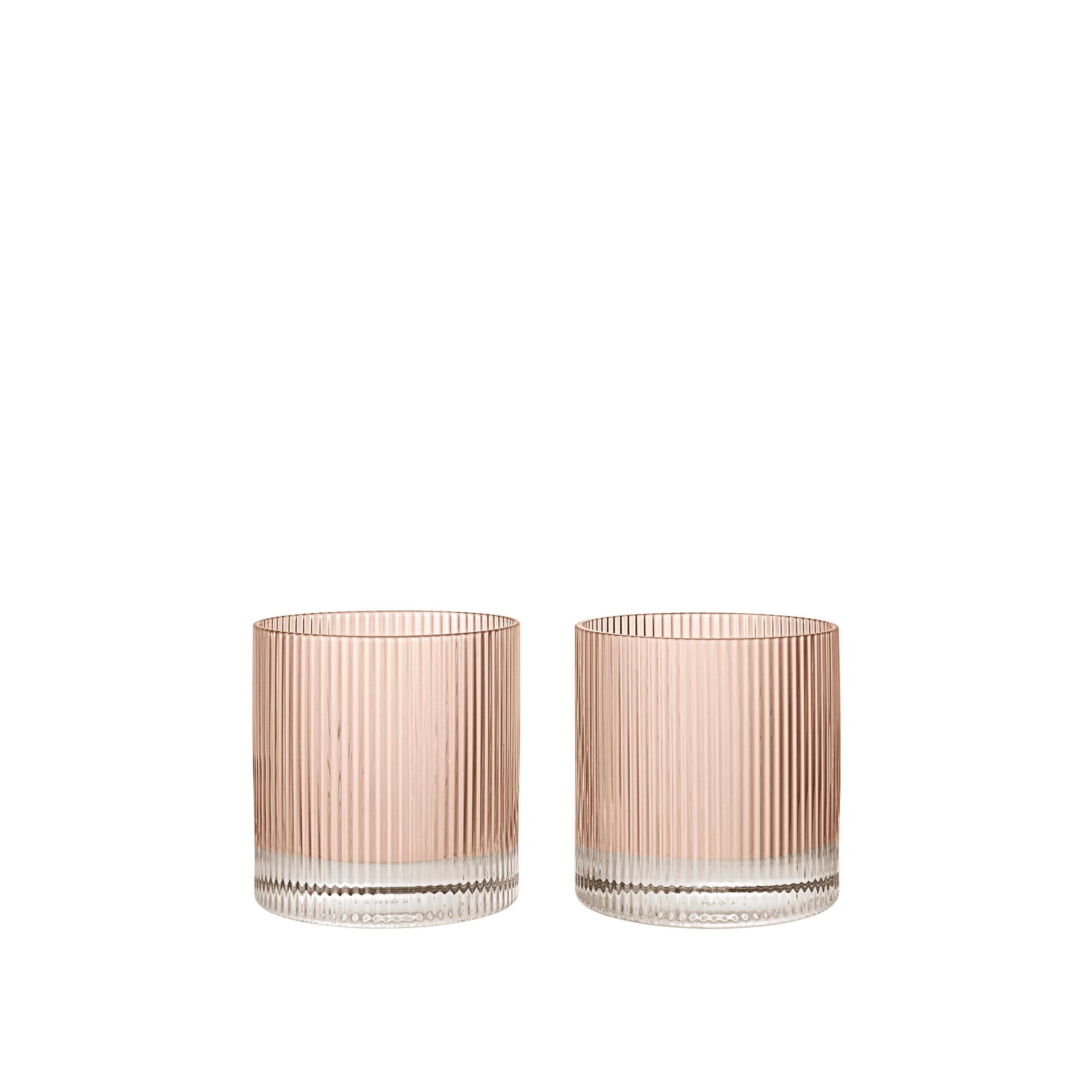 Ripple Tumbler Glassesett med 2 Blush