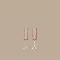 Ripple Champagne Flute Set af 2 Blush