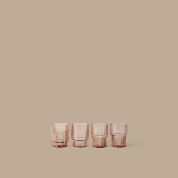 Ripple Glass Set of 4 Blush