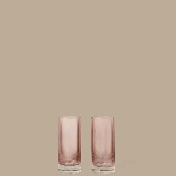 Ripple Highball Glass Set of 2 Blush