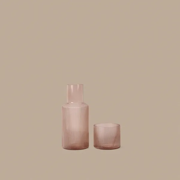 Ripple Small Carafe Set Blush