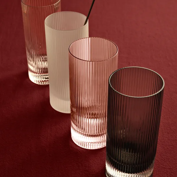 Ripple Highball Glass Set of 2 Blush