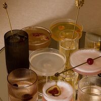 Ripple Champagne Saucer Set di 2 Blush