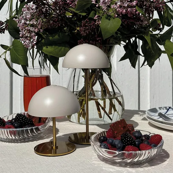 Lampe de table portable Along Mini LED, lot de 2, beige/laiton