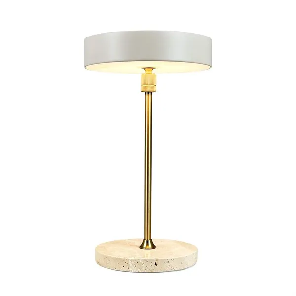Moonlight Lámpara de mesa portátil LED Beige/Travertino/Latón