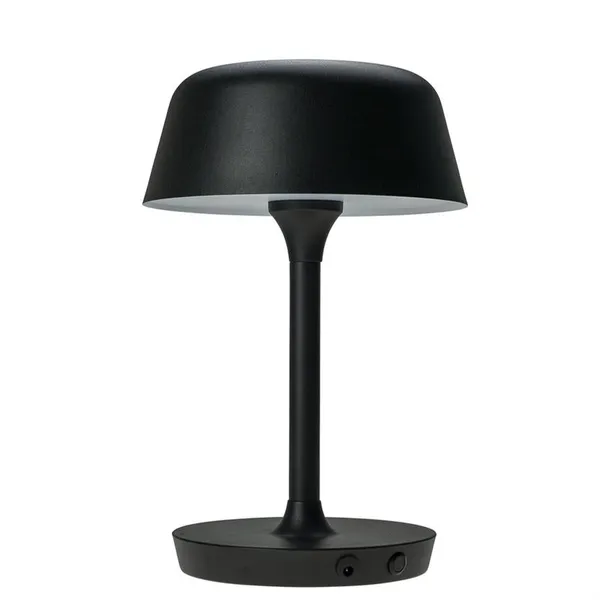 Lámpara de mesa portátil Valencia LED negra