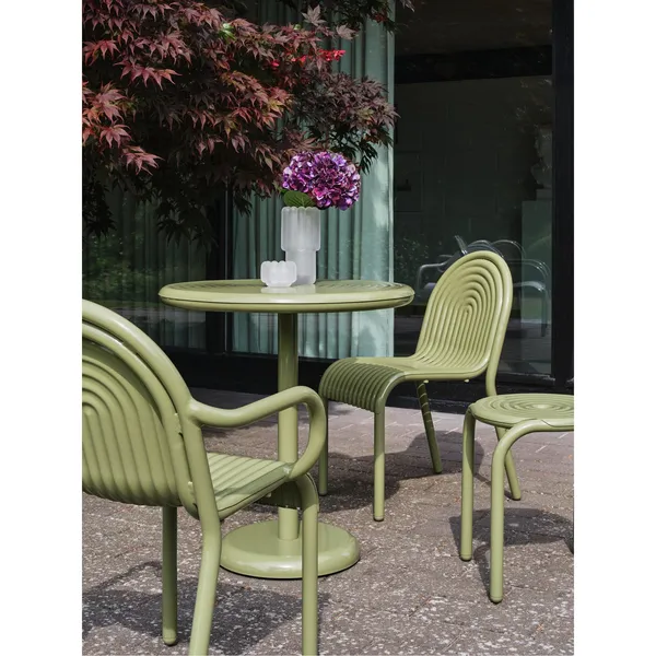 Groove Outdoor Table Round Moss