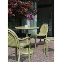 Groove Outdoor Table Round Moss