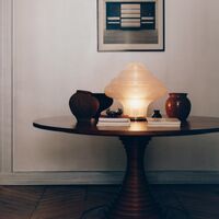 Lotus Table Lamp Bubble/Black Chrome