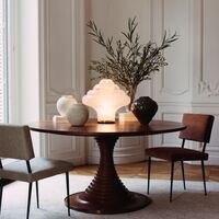 Lotus Table Lamp Bubble/Black Chrome