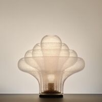 Lotus Table Lamp Bubble/Black Chrome