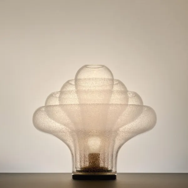 Lotus Table Lamp Bubble/Black Chrome