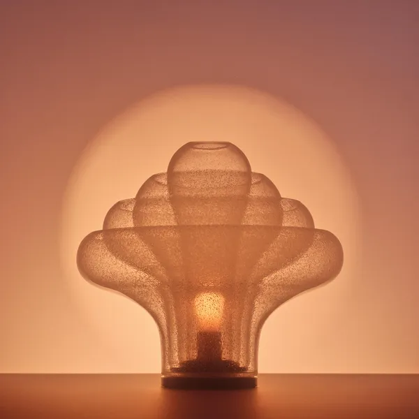 Lotus Table Lamp Bubble/Black Chrome
