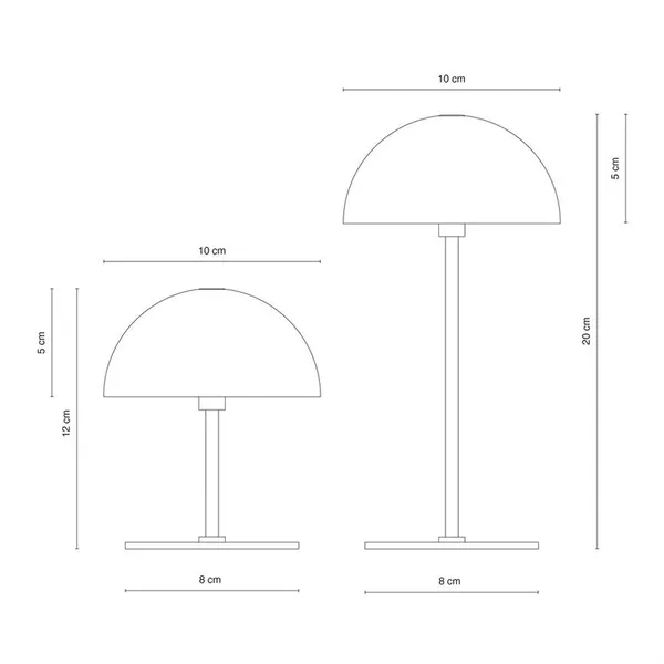 Lot de 2 lampes de table portables Along Mini LED, noir/laiton