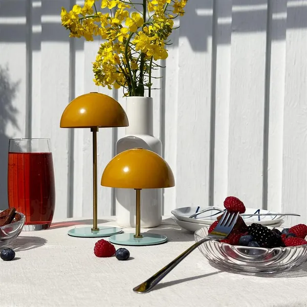 Along Mini Portable Table Lamp LED Set 2 pcs Curry/Turquoise/Brass