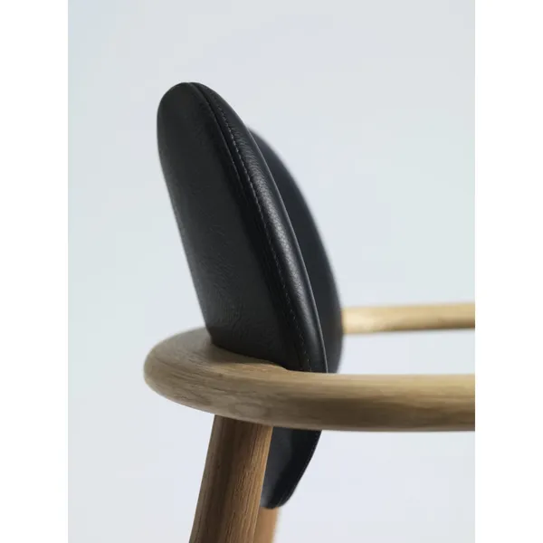 Regatta Dining Chair Upholstered Oiled Oak/ Black Leather
