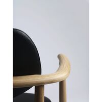 Regatta Dining Chair Upholstered Oiled Oak/ Black Leather