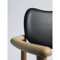 Regatta Dining Chair Upholstered Oiled Oak/ Black Leather