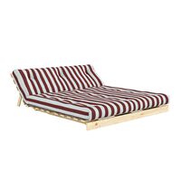 Roots Sofa Bed 160x200 Raw/422 Burgundy-Light Blue