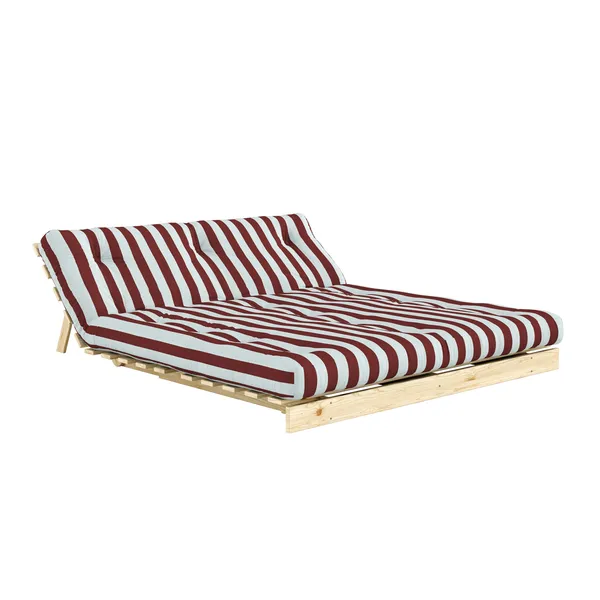Roots Sofa Bed 160x200 Raw/422 Burgundy-Light Blue