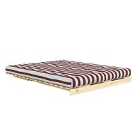 Roots Sofa Bed 160x200 Raw/422 Burgundy-Light Blue