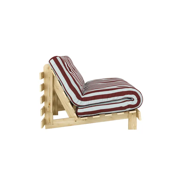 Roots Sofa Bed 160x200 Raw/422 Burgundy-Light Blue