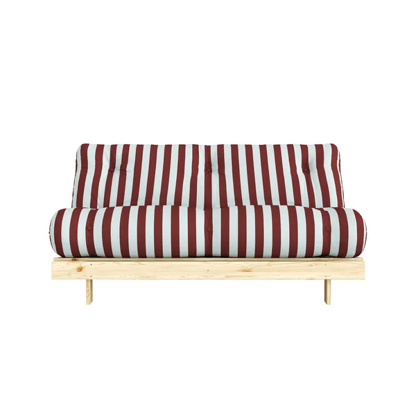 Roots Sofa Bed 160x200 Raw/422 Burgundy-Light Blue