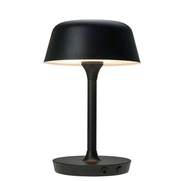 Lámpara de mesa portátil Valencia LED negra