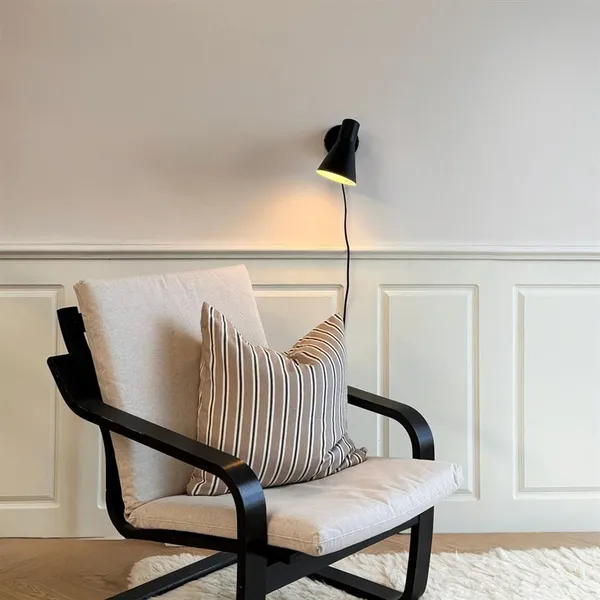 Applique murale DL12 courte noire