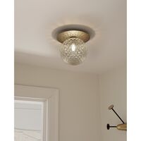Liila 1 Wall/ Ceiling Light Gold & Clear Glass Large
