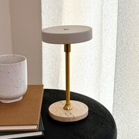 Moonlight Mini Portable Table Lamp LED Beige/Travertin/Brass