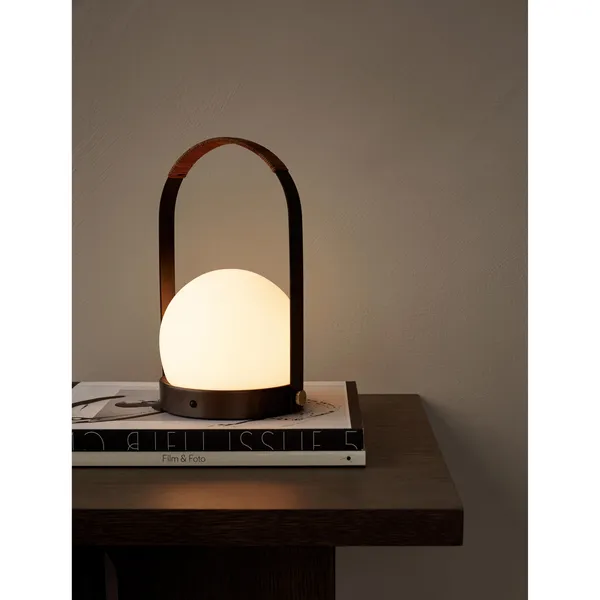 Carrie Portable Bronzed Brass/Leather
