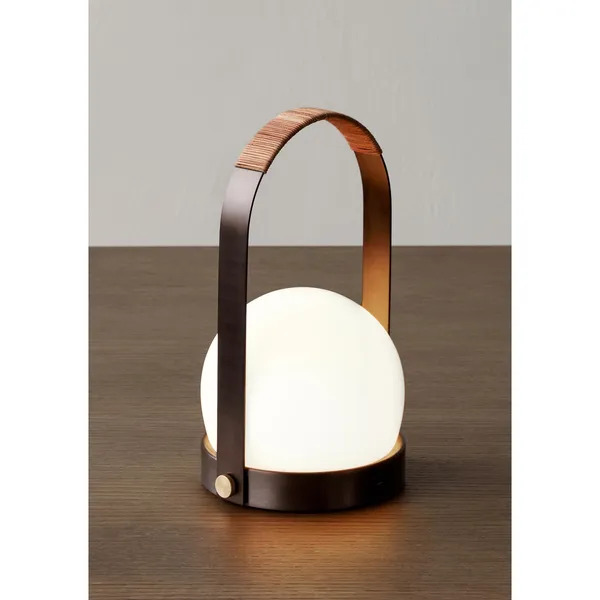 Carrie Portable Bronzed Brass/Leather