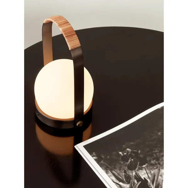 Carrie Portable Bronzed Brass/Leather