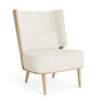 Serena Lounge Chair Natural Oak/White Bouclé