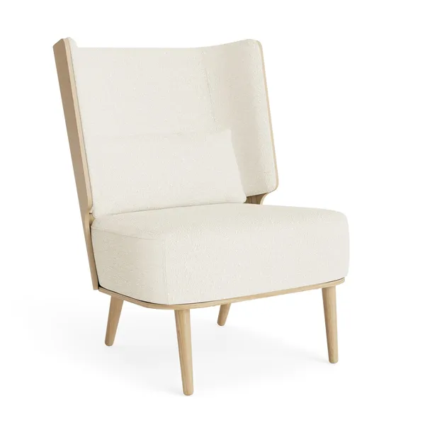 Serena Lounge Chair Natural Oak/White Bouclé