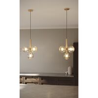 Miira 4 Pendant Brass & Clear