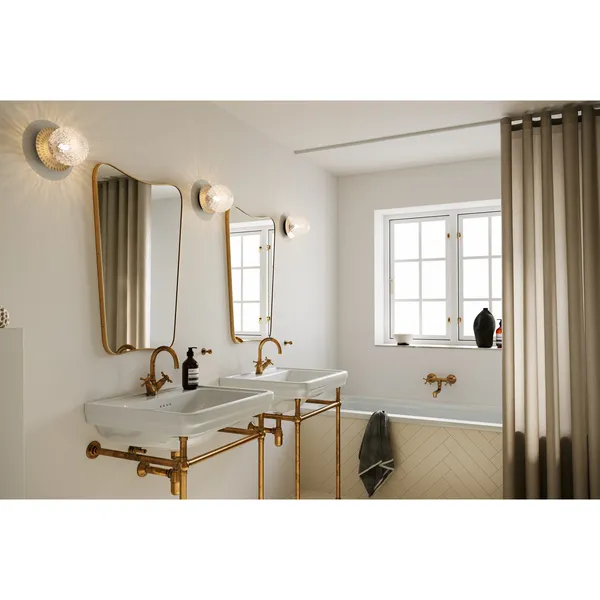 Liila 1 Wall/ Ceiling Light Gold & Clear Glass Medium