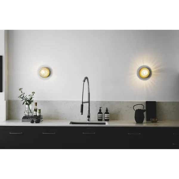Liila 1 Wall/ Ceiling Light Gold & Clear Glass Medium