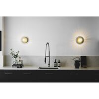Liila 1 Wall/ Ceiling Light Gold & Clear Glass Medium