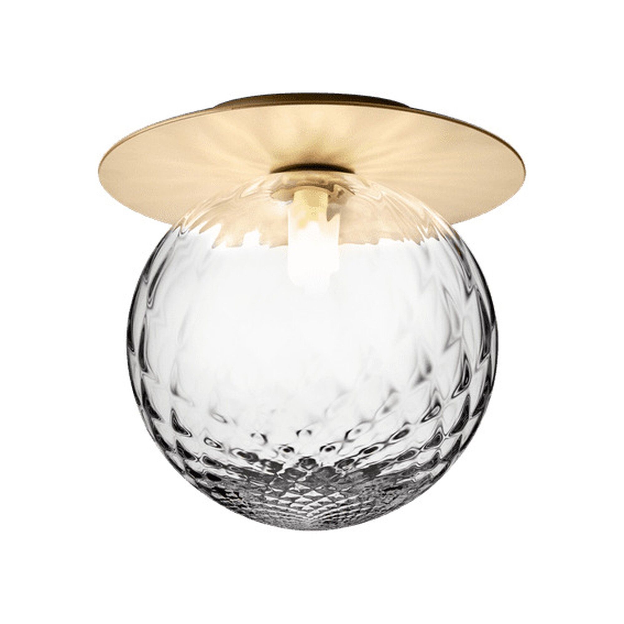 Liila 1 Vegg-/ Taklampe Gull & Klart Glass Stor