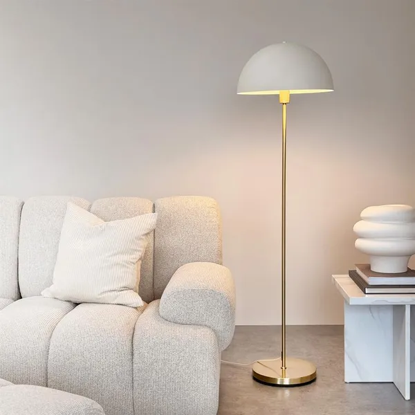 Stockholm gulvlampe hvid/messing