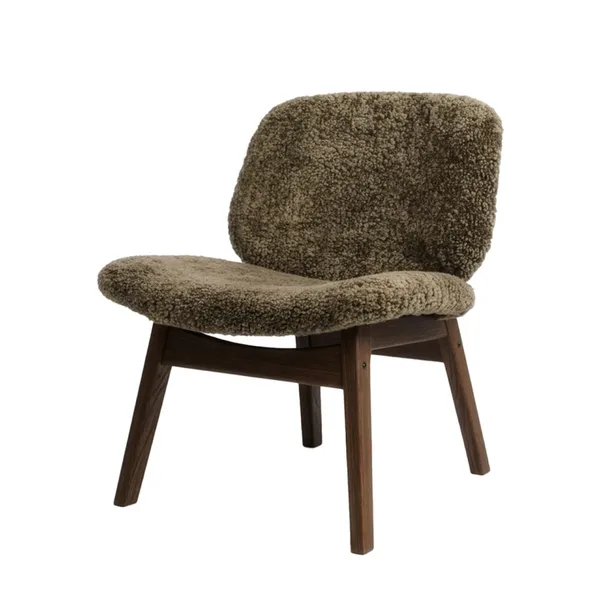 Pandora Lounge Chair Rökig Ek/Sahara fårskinn