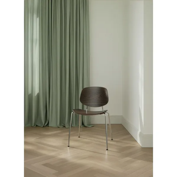 Pandora Steel Chair Smoked Oak/Chrome Legs